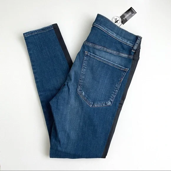 NWT Black Stripe High Waist Ankle Legging Jeans - Picture 6 of 11